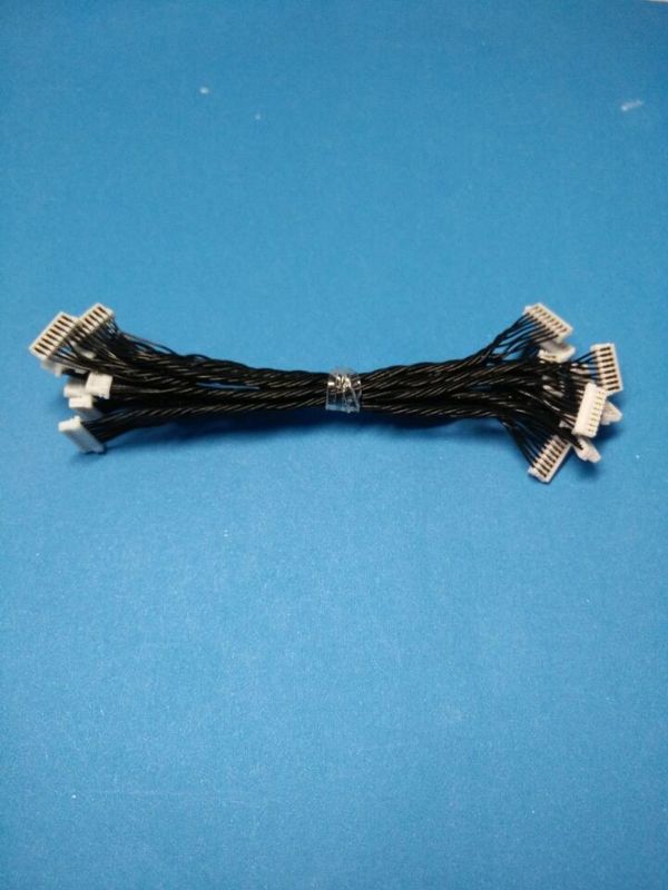 0.8mm IDC connector Wire Harness Cable Assembly 4 pin contact , UL10064  AWG 32 , black wire color